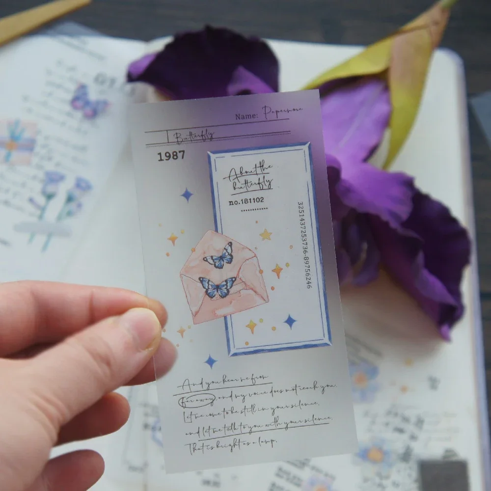 

10 Sheets Blue Butterfly Orchid Letter PVC Sticker As Scrapbooking DIY Gift Packing Decoration