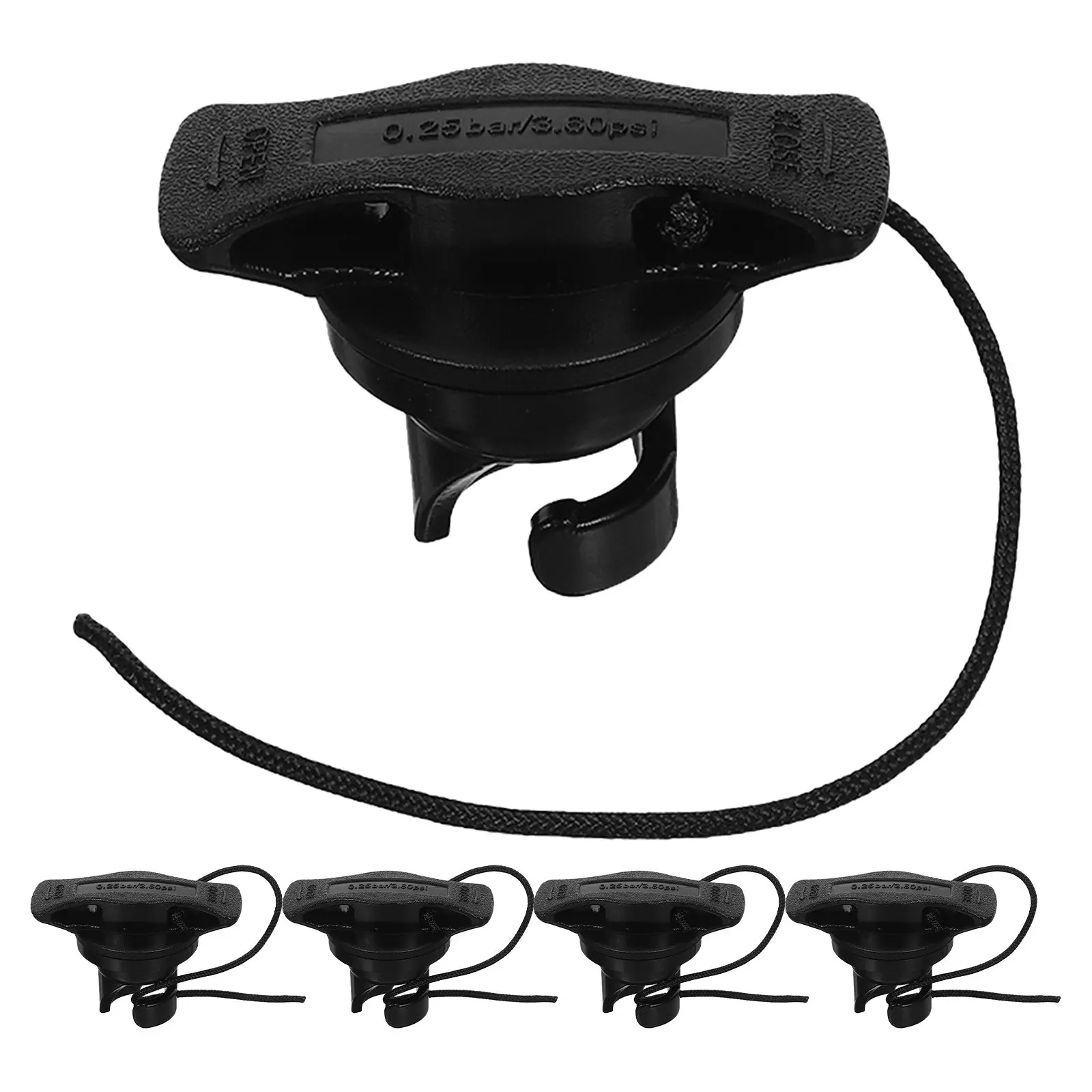5Pcs Inflatable Boat Air Valve Cap Replacement Set Robust Kayak Valve Plug with Attached String for Rubber Dinghy Canoe Paddle