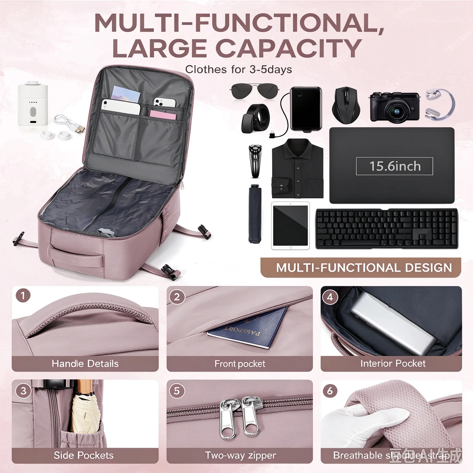 Ryanair 40x30x20 Backpack Vacuum Backpack Short Distance WizAir Cabin Bag Laptop Backpack, Hand Luggage Backpack For Women Men