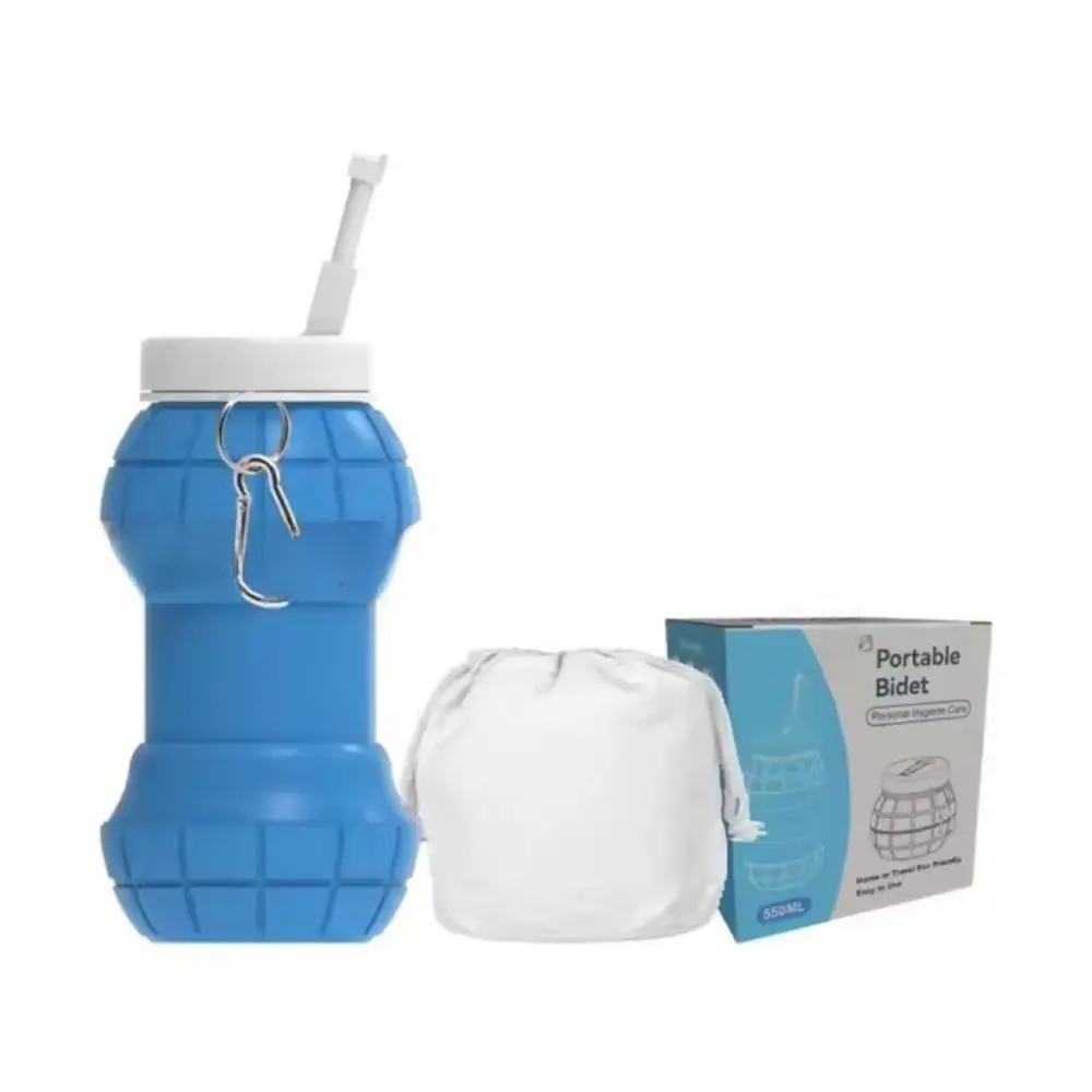 

Портативное складное биде для путешествий, 550 мл, силиконовый распылитель для унитаза, герметичное ручное биде большой емкости для женщин