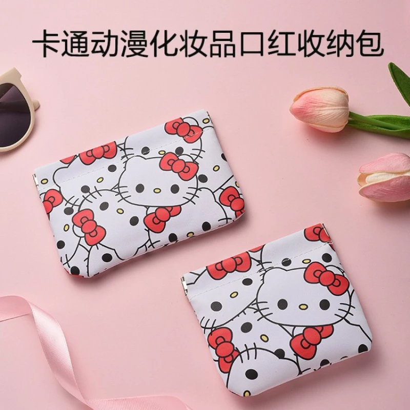 

Hello Kitty Elastic Storage Bag Auto Closure for Bluetooth Earphones Mini Lipstick Cables Lightweight, compact and easy to carry
