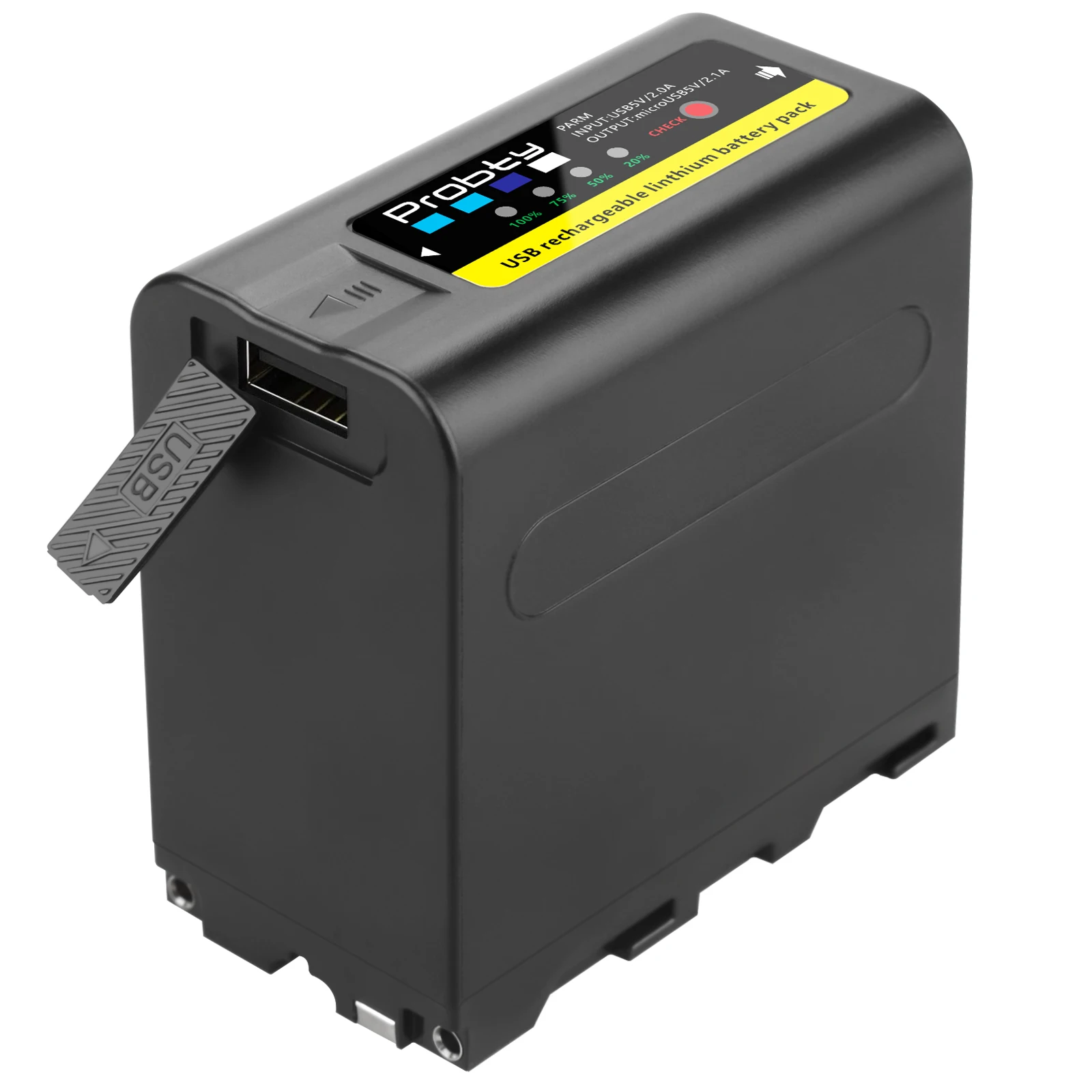 Batería de NP-F980 con salida USB de 10800mAh, batería de NP-F970 NP-F960 con puerto tipo C integrado para Sony PLM-100, CCD-TRV35, MVC-FD91, MC1500C