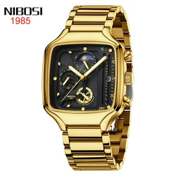 NIBOSI 2023 Mens Watches Top Brand Luxury Chronograph Quartz Watch for Men Waterproof Date Sport Wrist Watches Relogio Masculino