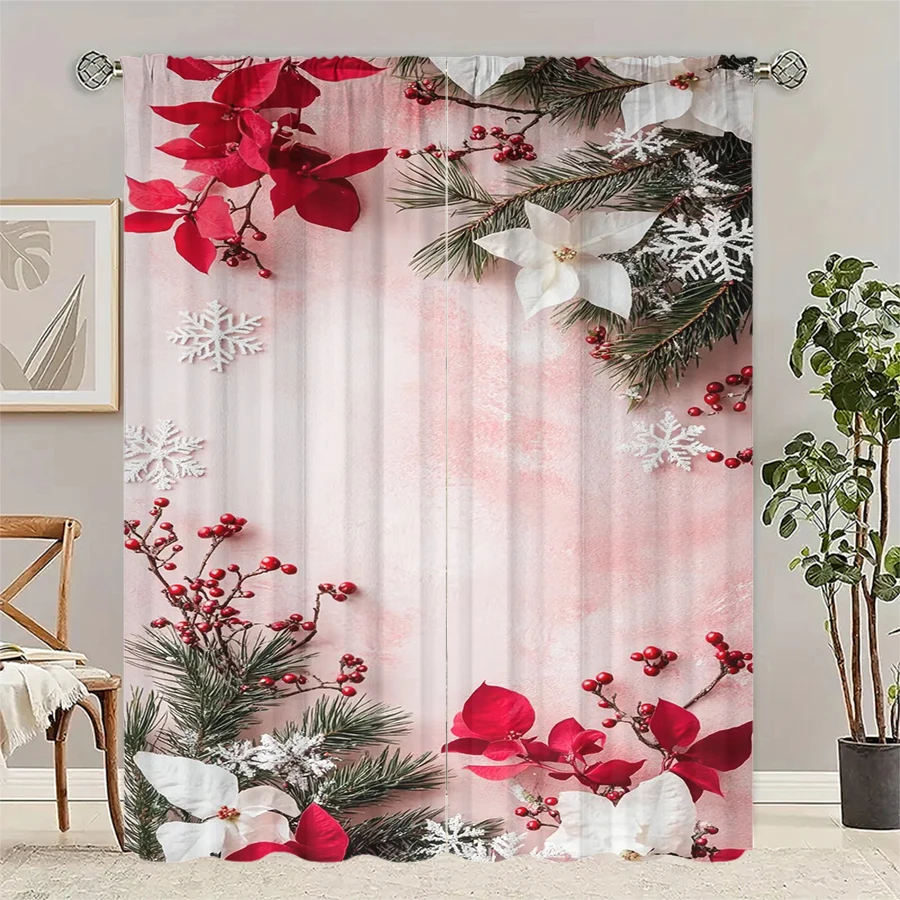 

Рождественские шторы с принтом сосновых луковиц, шторы для сумок, рождественские украшения, украшения для дома, украшения для комнаты