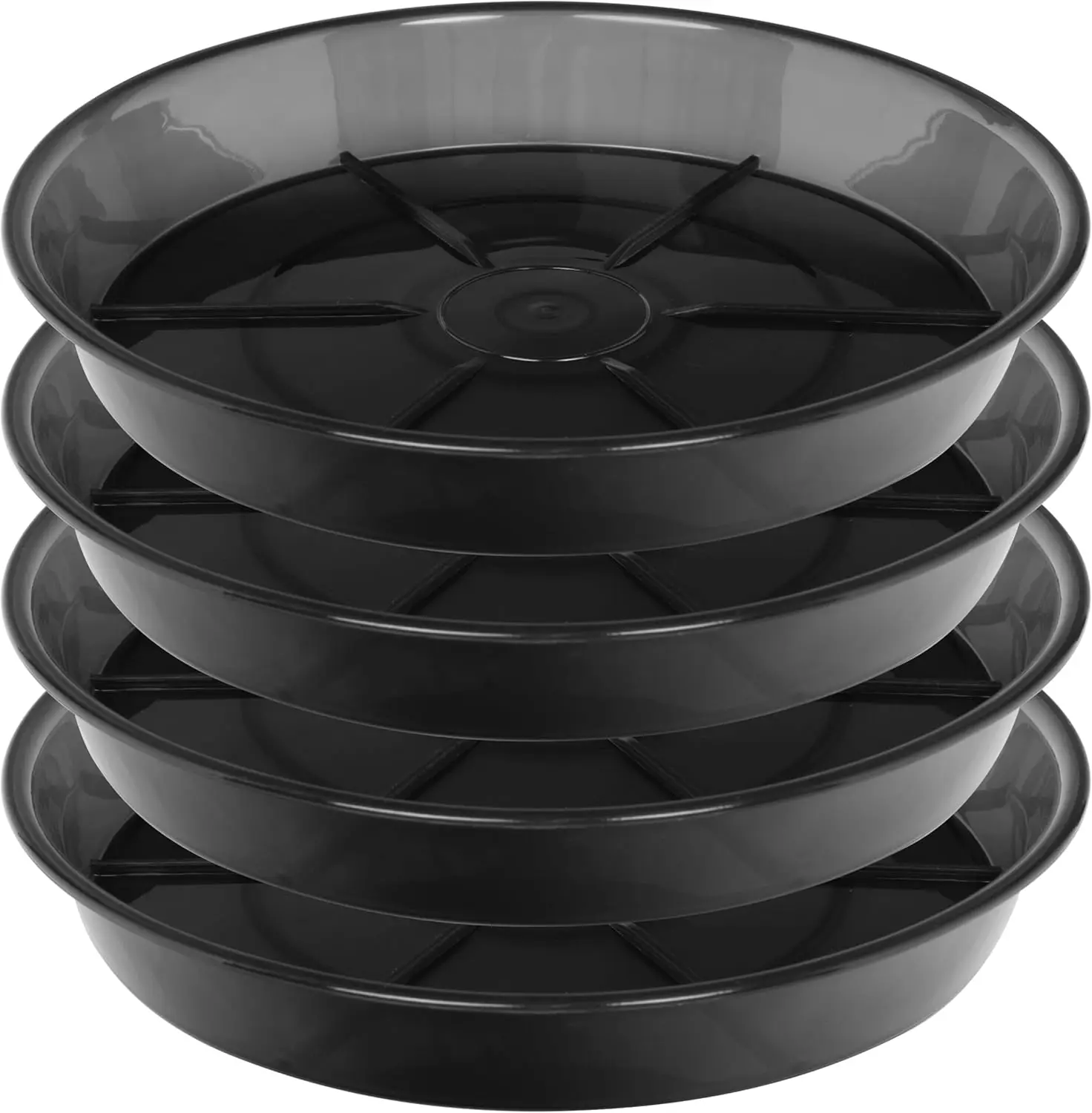 

Plant Saucer 18 Inch 4 Pack 10 14 16 18 Large Plant Trays for Pots Heavy Duty Round Plastic Plant Saucers for Indoors Outdoors,