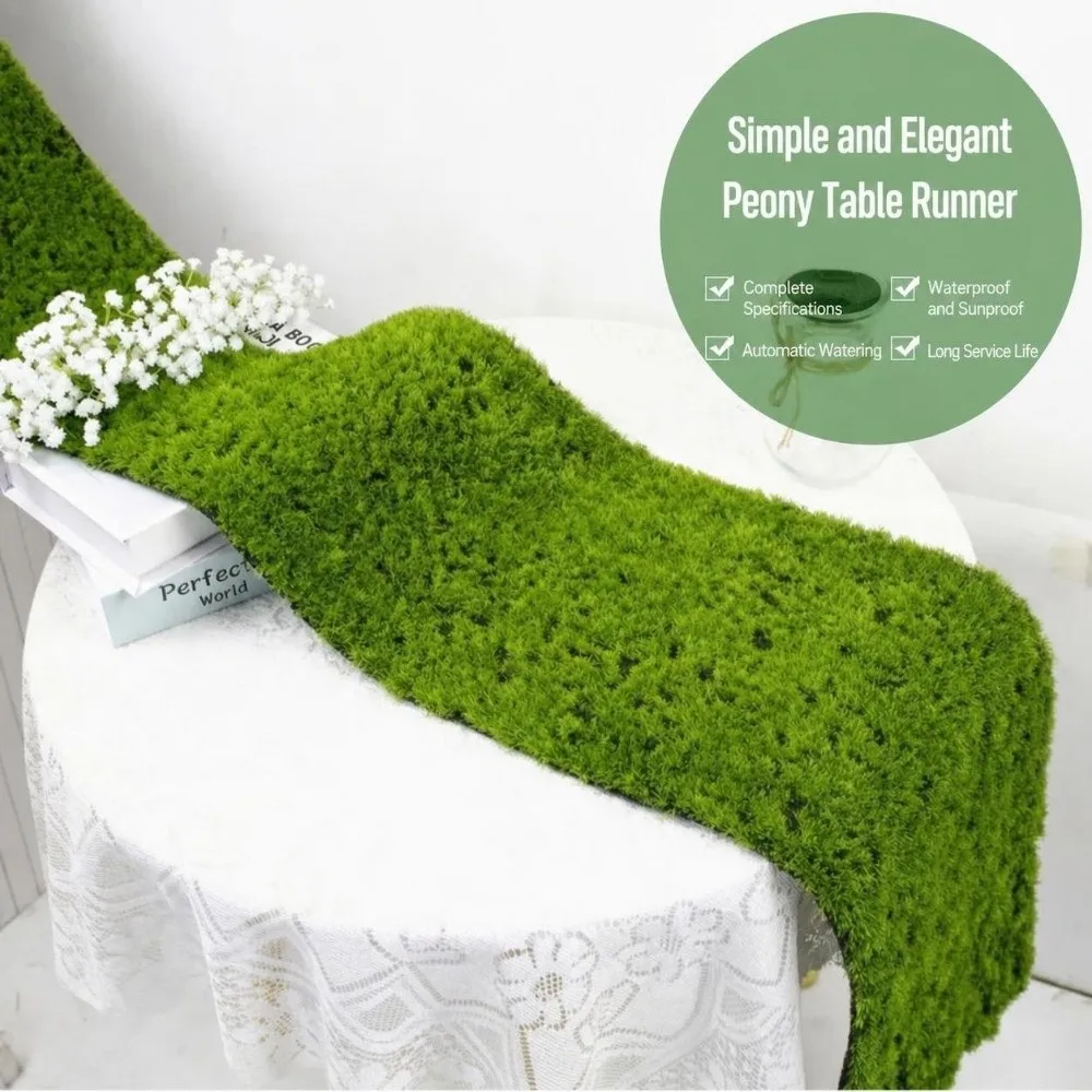 Green Artificial Grass Table Runner Length 120cm/180cm Scene Layout Moss Table Runner Width 30cm Simulation Moss Tablecloth