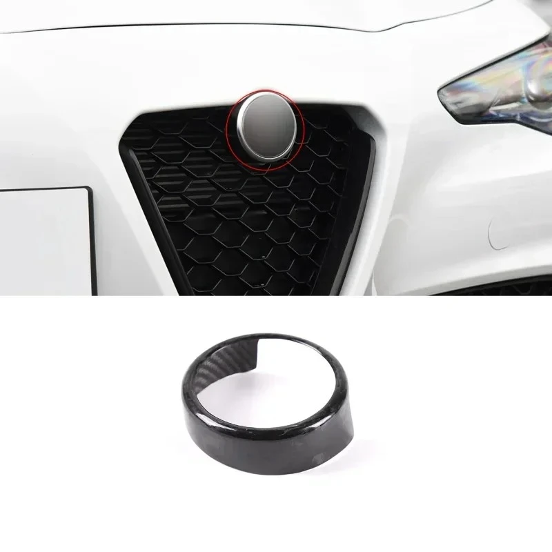 

For Alfa Romeo Giulia Real Carbon Fiber 2017-2020 Front Bumper Air Grilles V Frame Decoration Trim Sticker Cover Modification