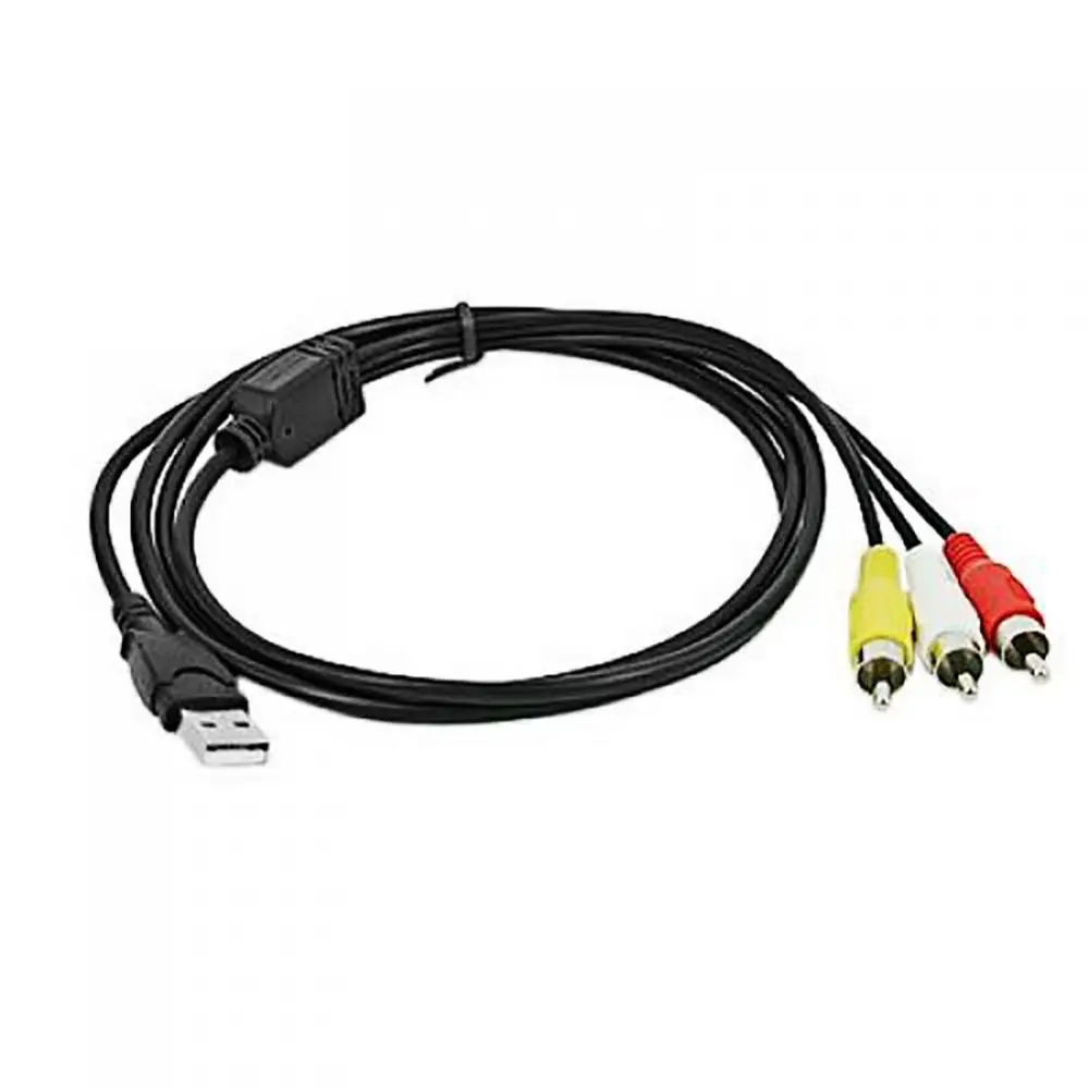 1.5m USB to 3RCA Audio Video A/V Camcorder Adapter Cable for TV Mac PC Tool USB to RCA
