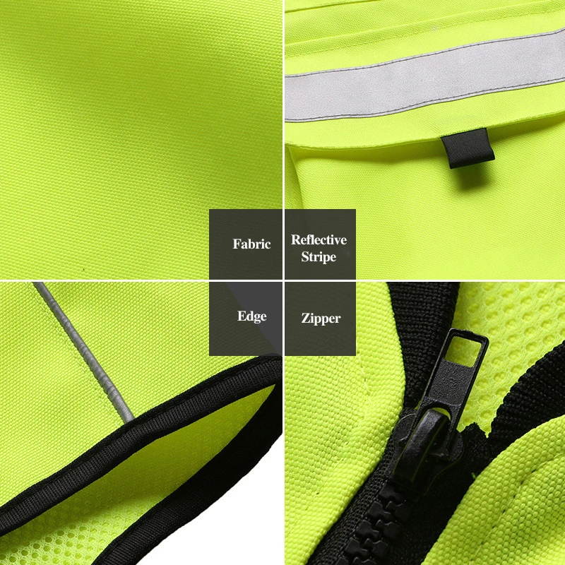 Motorcycle Reflective Safety Vest High Visibility Non-sleeve Touring Outdoor Cycling Clothes Construstion Site Leader Uniform