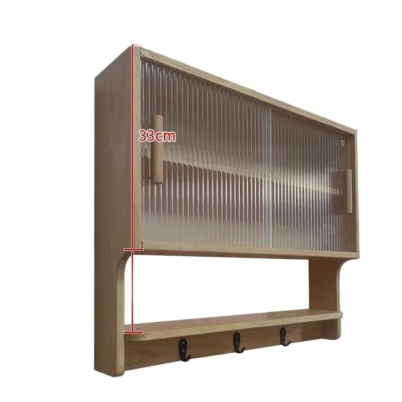 Rubber wood wall-mounted kitchen and dining room wall cabinets, new choice for small apartment storage, dining side cabinets,