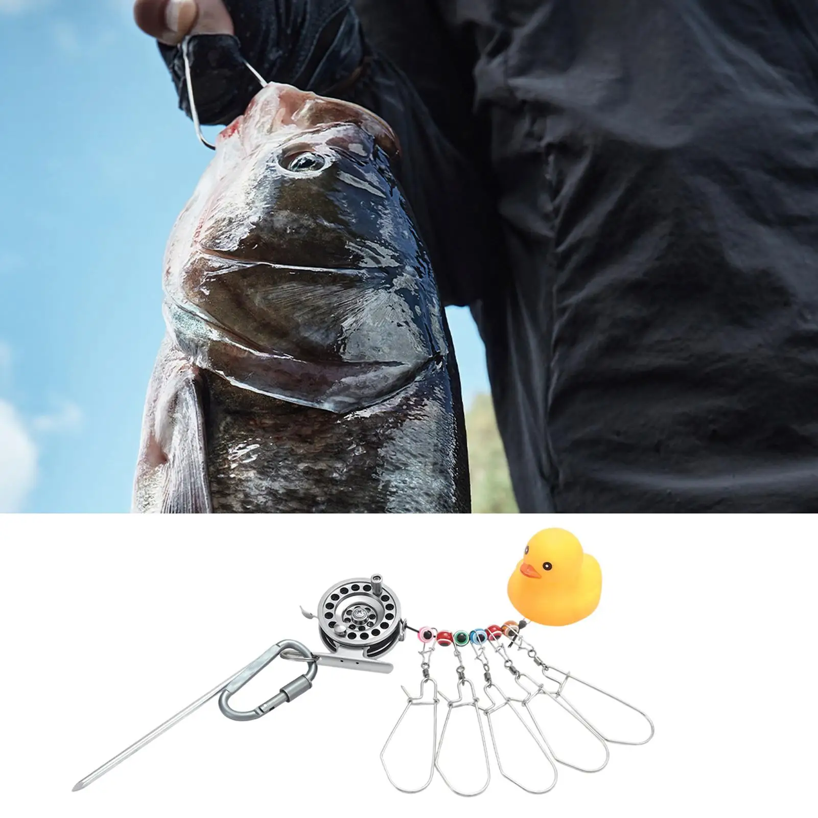 Fishing Stringer Heavy-Duty Glowing Portable Lock Fish Stringer Wire Rope Lock For Saltwater Freshwater Bank Kayak River Trout