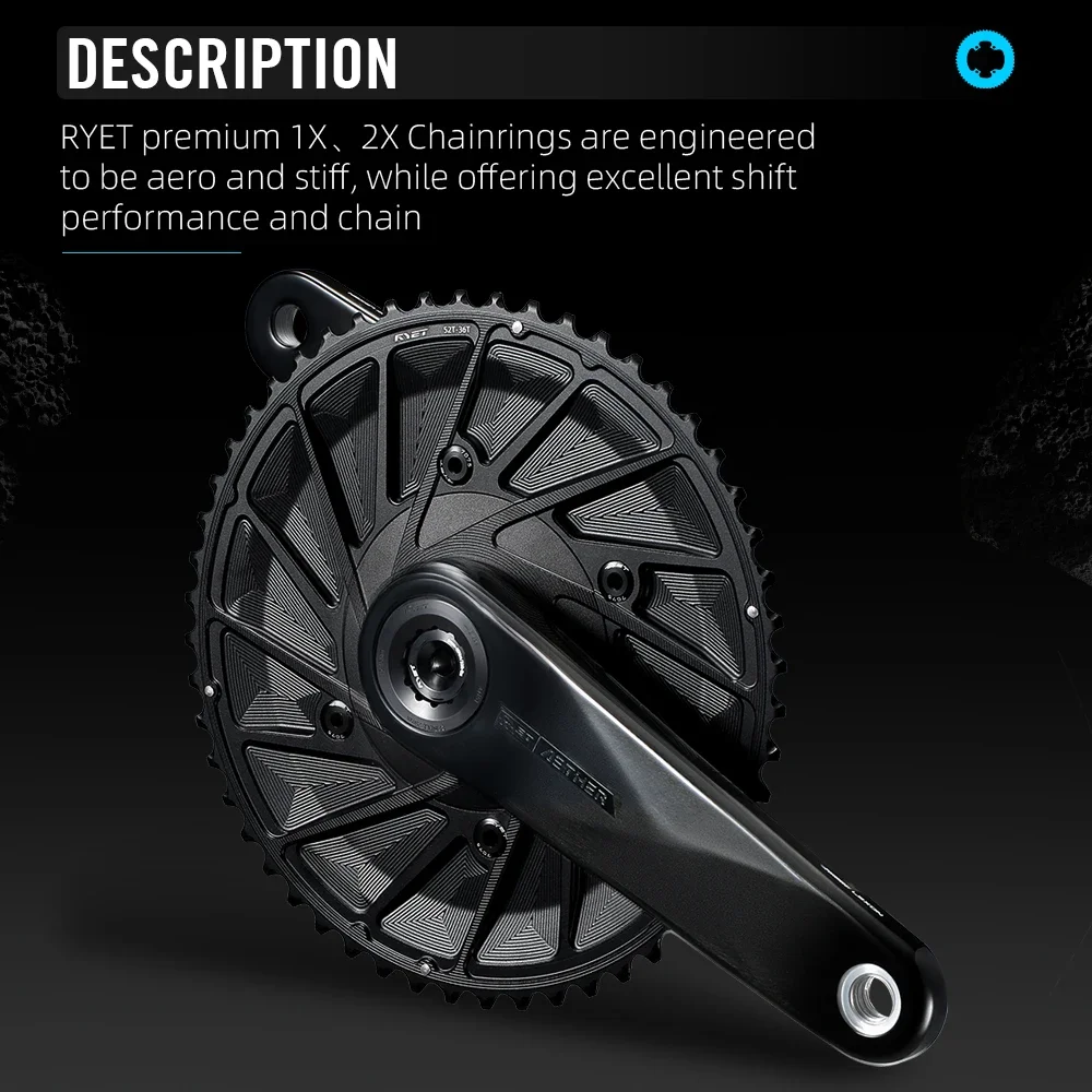 سلسلة دراجة الطريق RYET Aero |   مقاسات متعددة 50-34T إلى 56-42T |   1x و 2x 11/12 سرعة |   خفيفة الوزن لدراجات الطرق وTT
