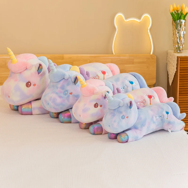 Kawaii Giant Colorful Unicorn Plush Toys Lovely Animal Unicorn Pillow Stuffed Soft Cushion Xmas Birthday Gift 60-120CM