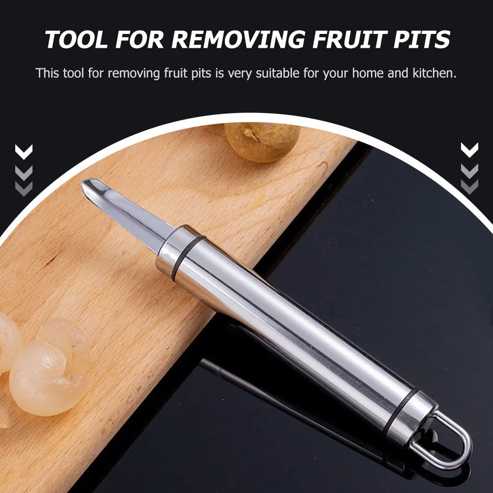

2Pcs Stainless Steel Longan Corer Compact Design Portable Fruit Pitter for Home and Kitchen Use Corer Kitchen Gadget