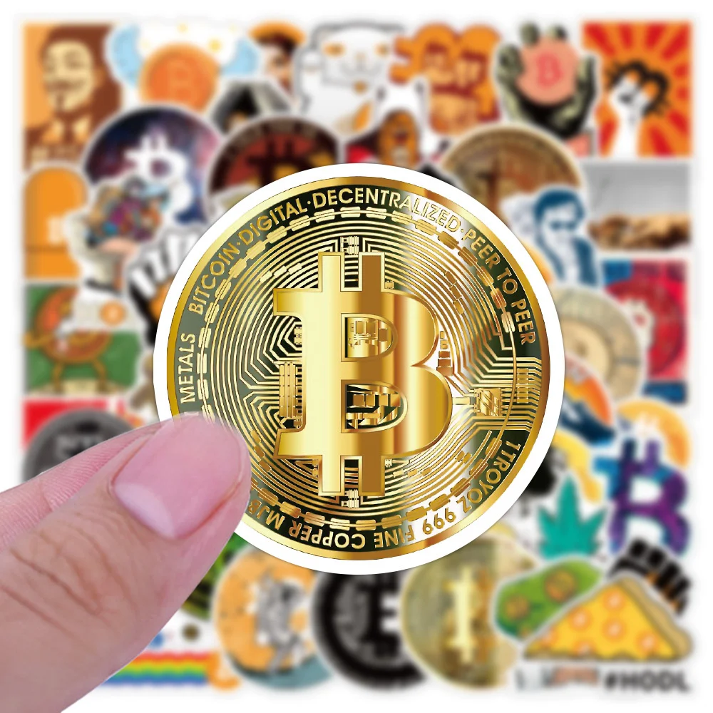 10/30/50PCS Mining Machine Bitcoin Sticker Skateboard Motorcycle Travel Mobile Phone Laptop Graffiti Decal Sticker Wholesale