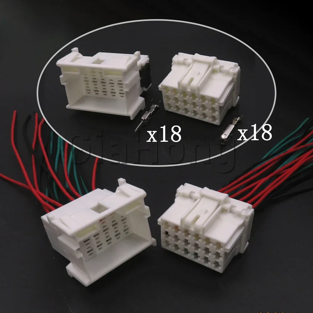 1 Set 18 Ways AC Assembly Auto Parts 7-968974-1 2-967629-1 Car Power Amplifier Wire Harness Connector Automobile Unsealed Socket