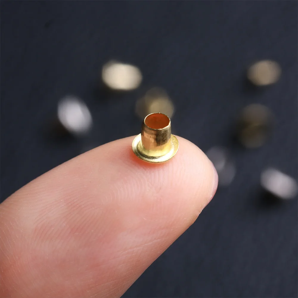 50Pcs Mini Ultra-small Metal Eyelet Buttons For DIY Dolls Buckles Belt Buckle Shoes Clothes Doll Bags Accessories 1.5/2.0/2.5MM