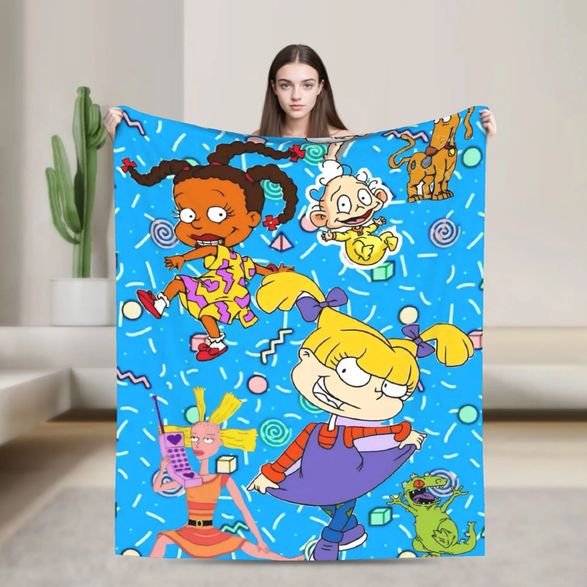 Super Soft Cartoon R-Rugrats Throw Blanket Premium Fleece Flannel Lightweight  Bed Blanket Super Cozy Blankets All Season Use