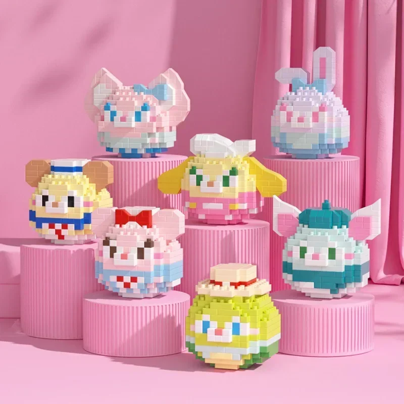 Bloques de construcción de Disney Stitch LinaBell Hello Kitty Sanrio, juguetes de montaje para niños, regalo de modelo, huevo de Damo, Figrues de