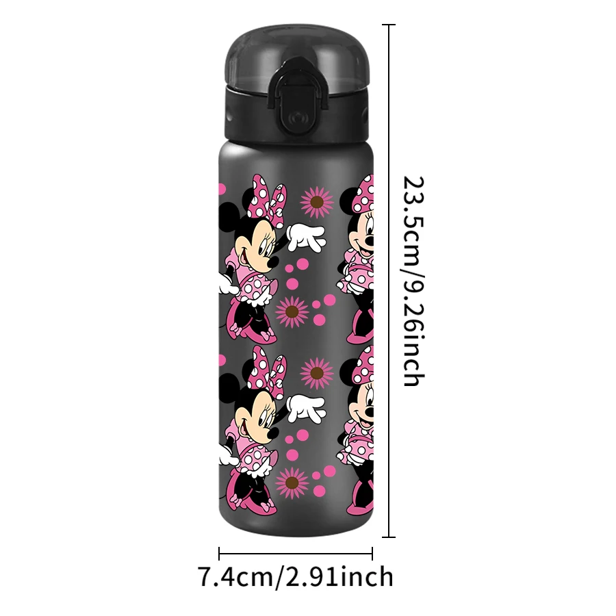 1Pc Disney Minnie Mouse/bloempatroon/patroon 26oz Plastic Waterfles Sportbeker Als Verjaardag/back-to-school Gift