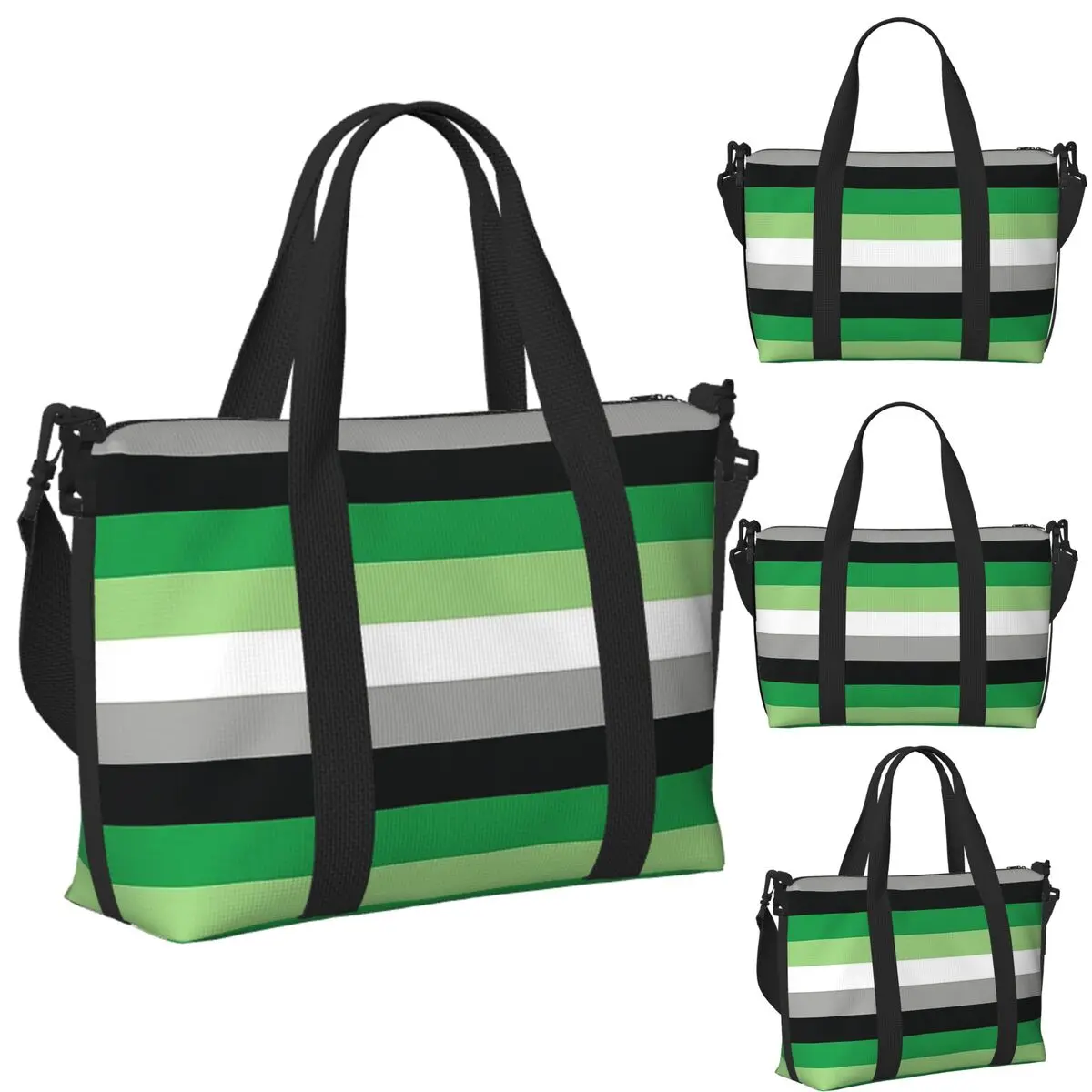 

Пользовательские Aromantic Pride Flag Пляжная дорожная сумка Большая вместительная сумка-тоут для спортзала Спортивная женская дорожная сумка для покупок