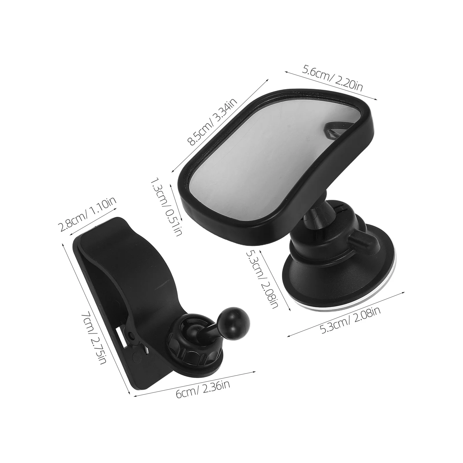 قطعتان من مرآة السيارة الآمنة القابلة للتعديل للرضع، تركيب سريع، ثابت على رؤية واضحة لمراقبة الطفل