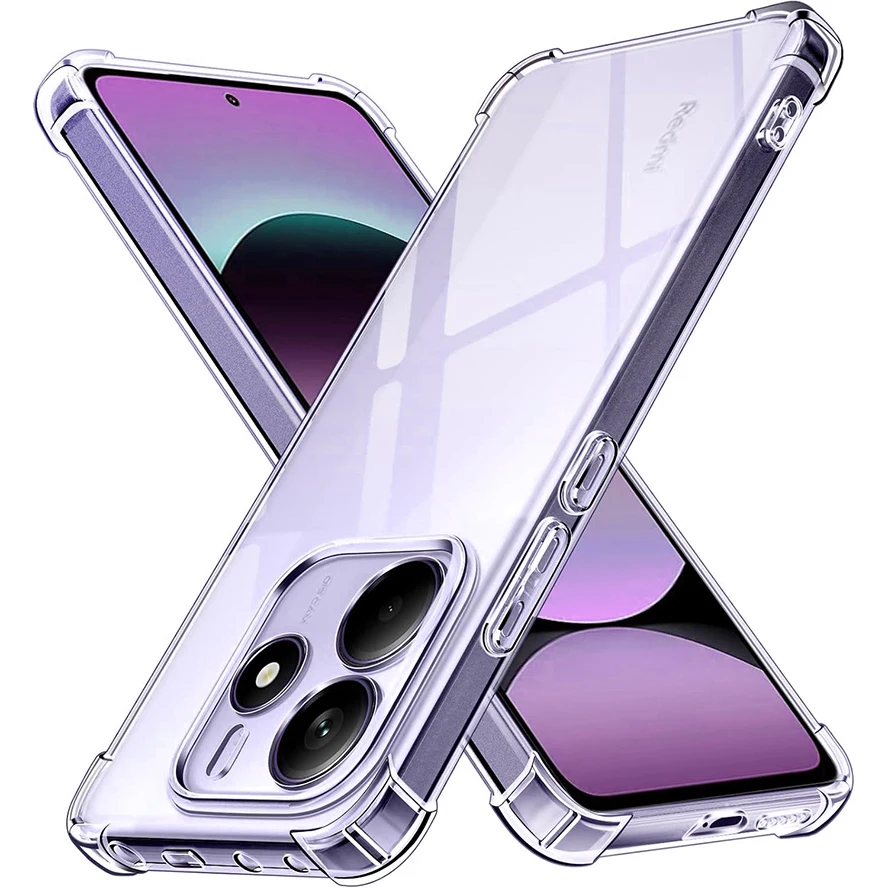 Luxury Shockproof Silicone Soft Case For Xiaomi Redmi Note 14 13 12 Pro 14C 13C 4G 5G 12C 11A A3 A3X A2 Clear Ultra Thin Cover