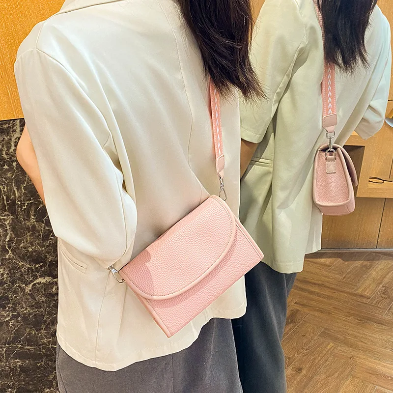 

Женская откидная сумка из искусственной кожи, горизонтальная квадратная сумка через плечо на одно плечо с несколькими карманами