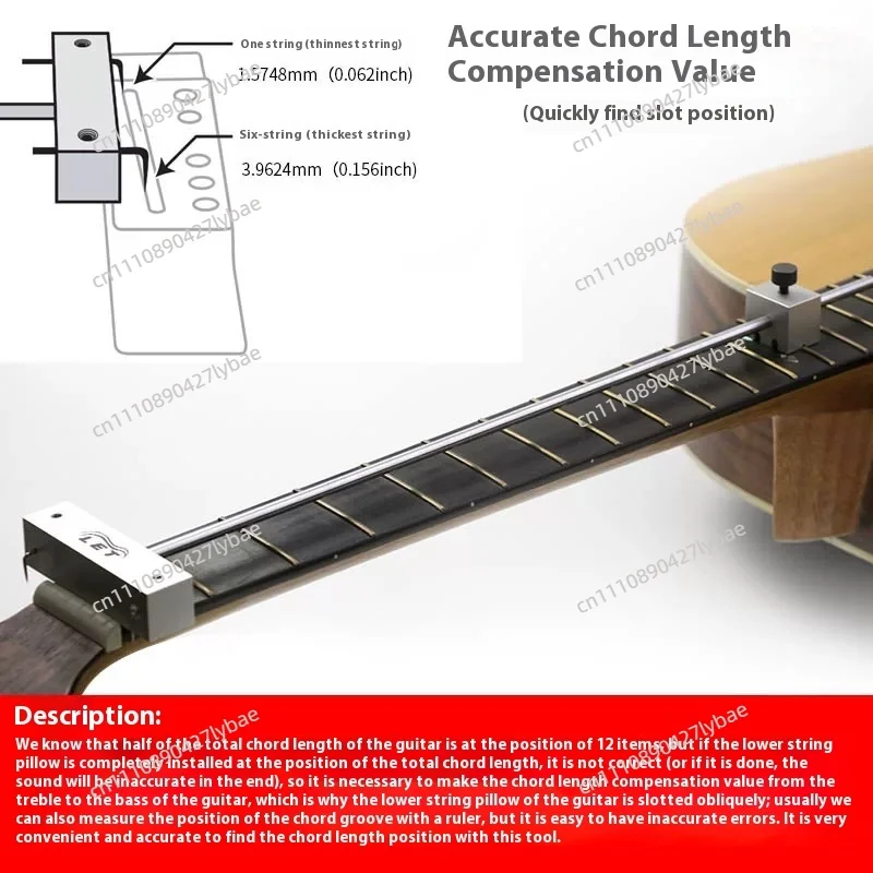 1pcs Folk Wooden Guitar String Length Measurement Compensator String Pillow Groove Compensation Sliding Rod Calibration Ruler
