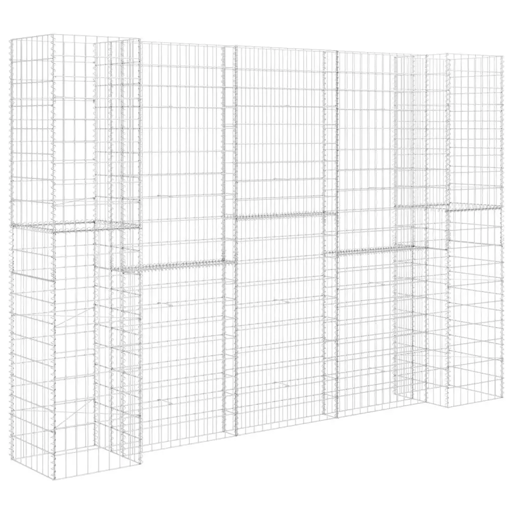 102.4x15.7x78.7 H-Shaped Steel Wire Gabion Planter | Durable Outdoor Garden Decor