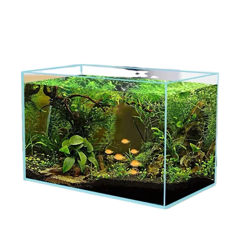 

48 Gallon Large Open Crystal Ultra-white Glass Fish tank Landscaping Coral Breeding Aquarium