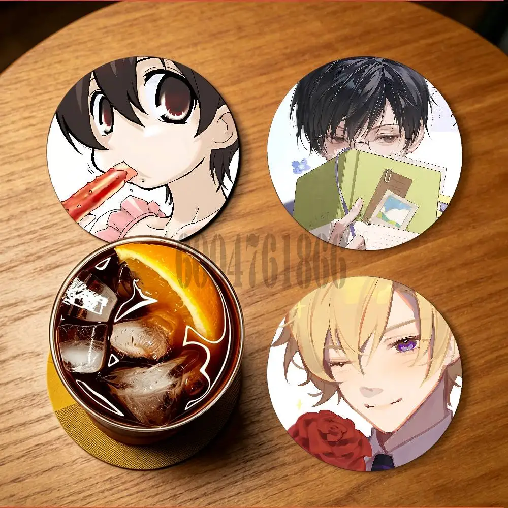 Ouran High School Host Club Wooden Cup Mat Cappuccino Vodka Juice Water Coaster for Flower Shop
