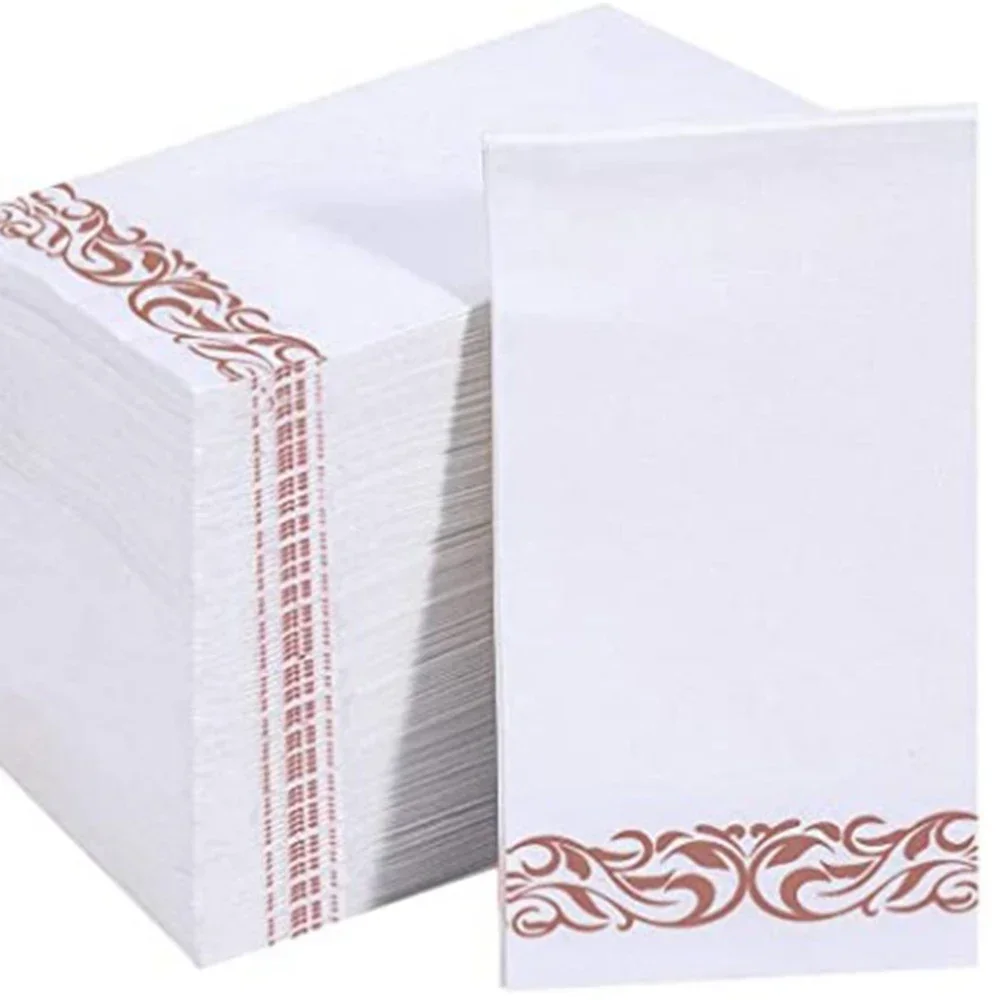 20/50pcs Disposable Elegant Hand Towels Napkins Table Paper Tissue Vintage Towel White Birthday Parties Wedding Party Home Decor