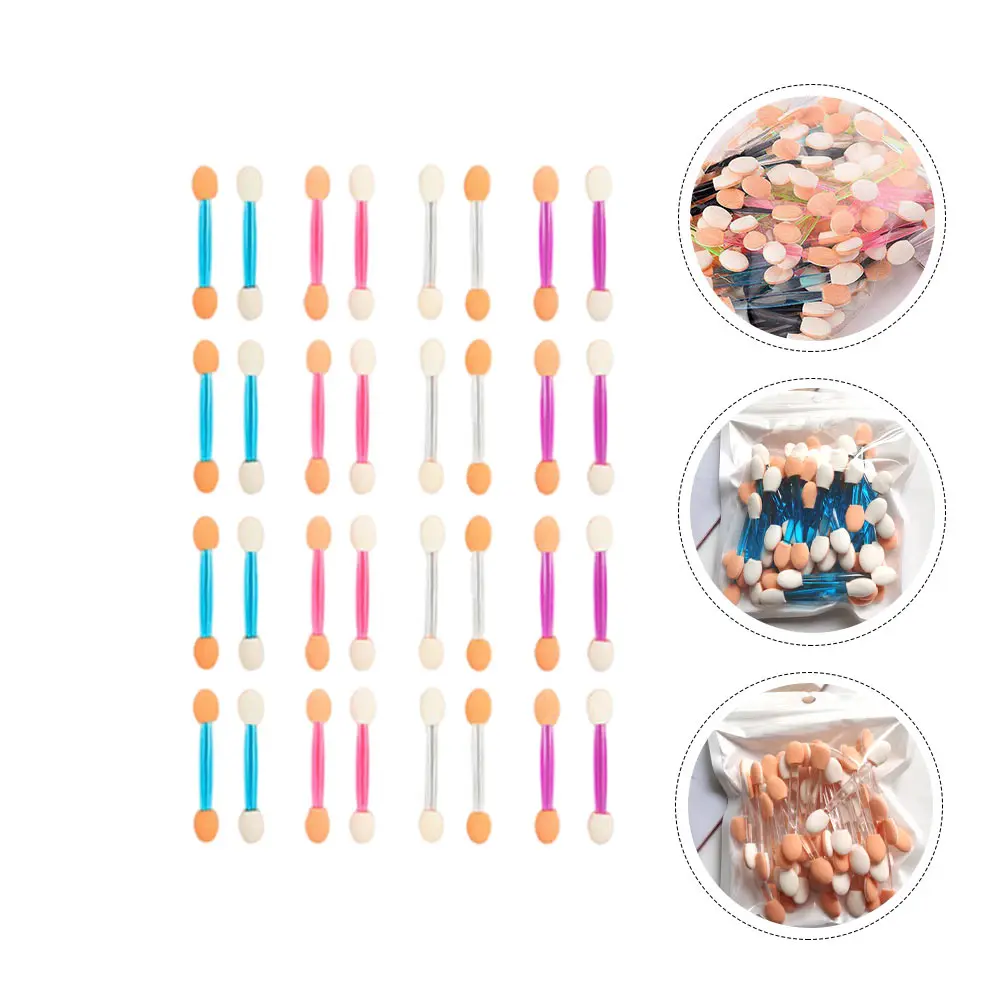 120pcs Dual-Ended Eyeshadow Sticks Mini Applicators Smooth Eye Makeup Tools For Women Disposable Plastic Eyeshadow