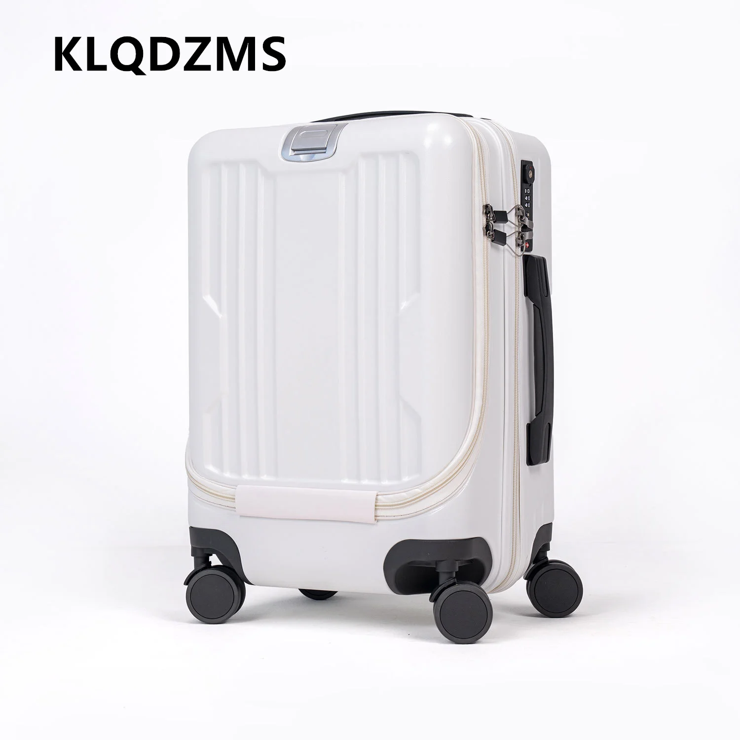 

KLQDZMS Travel Luggage 20 Inch ABS+PC Trolley Case Women's Boarding Box Student Password Box Front Opening Laptop Suitcase