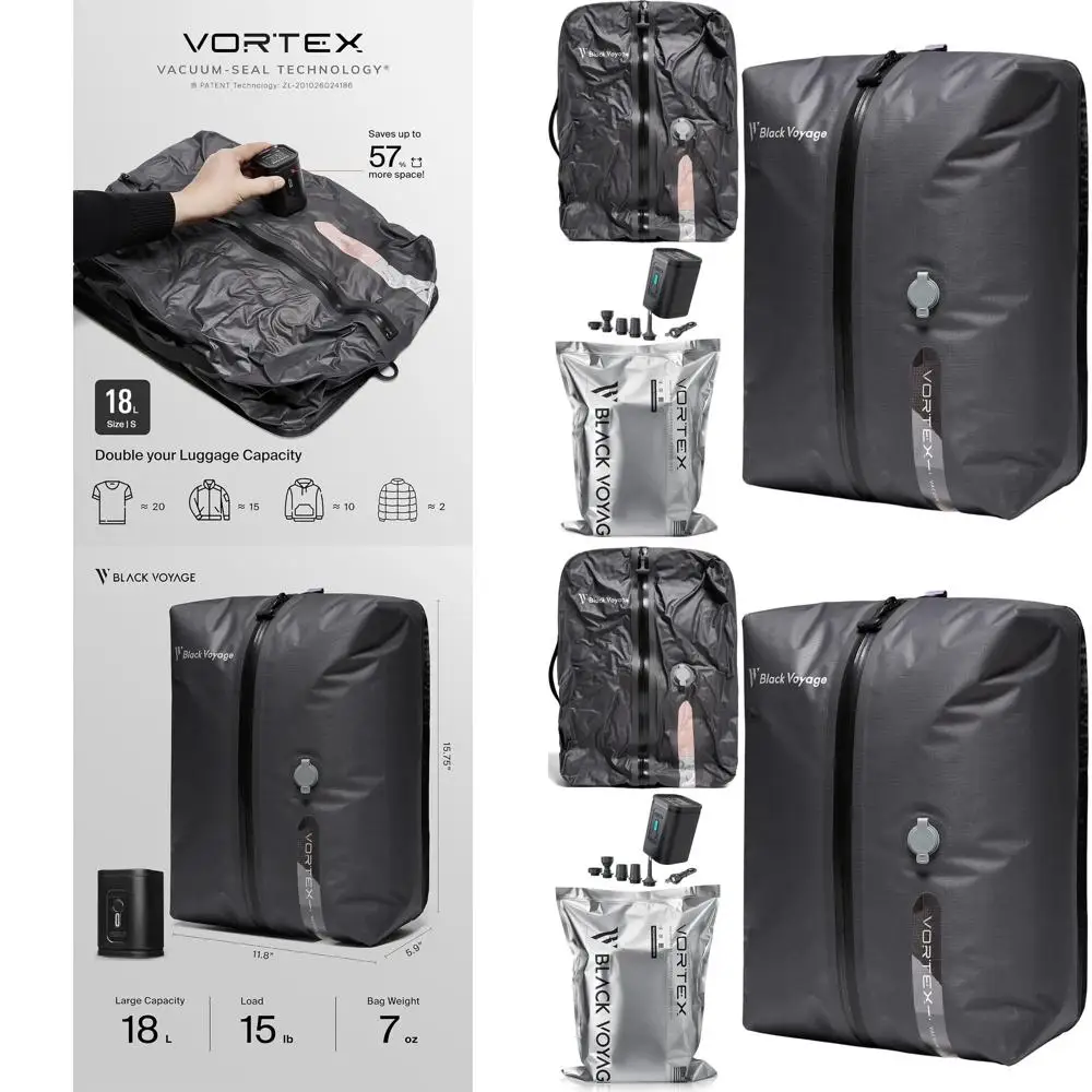 

Возобновляемая дорожная компрессионная сумка объемом 18 л с насосом, водонепроницаемая экономия места для чемодана и рюкзака