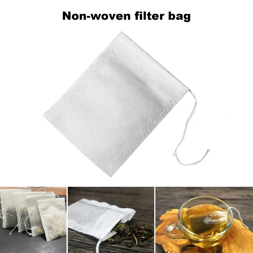 Loose Leaf Tea Bag Disposable Tea Filter Bags for Loose Leaf Tea Coffee Fine Mesh Drawstring Closure Empty Bags 100pcs Bag Set