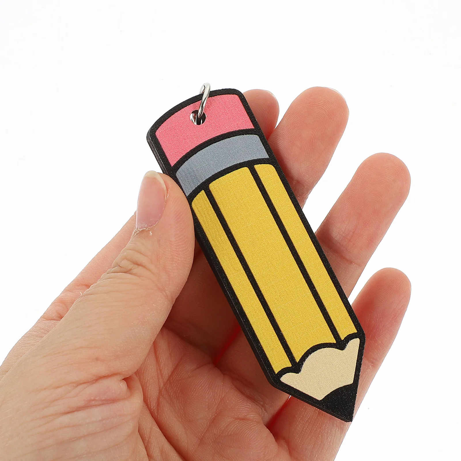 

4pcs Wooden Rainbow Pencil Keychains Shaped for Teachers Gifts Christmas Birthday Party Decorations Bags Keys Mobile Phones