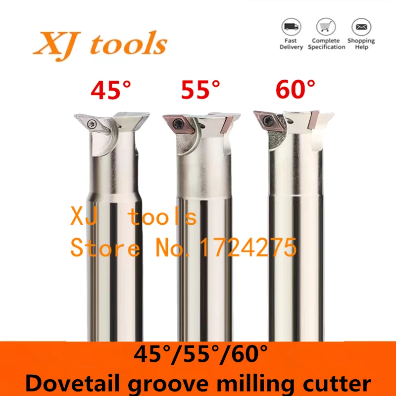 

HSS Dovetail Cutter 45 55 60 Degree 25mm 30mm 40mm 50mm 60mm 80mm Dovetail End Mill High Speed Steel Dovetail Milling Cutter