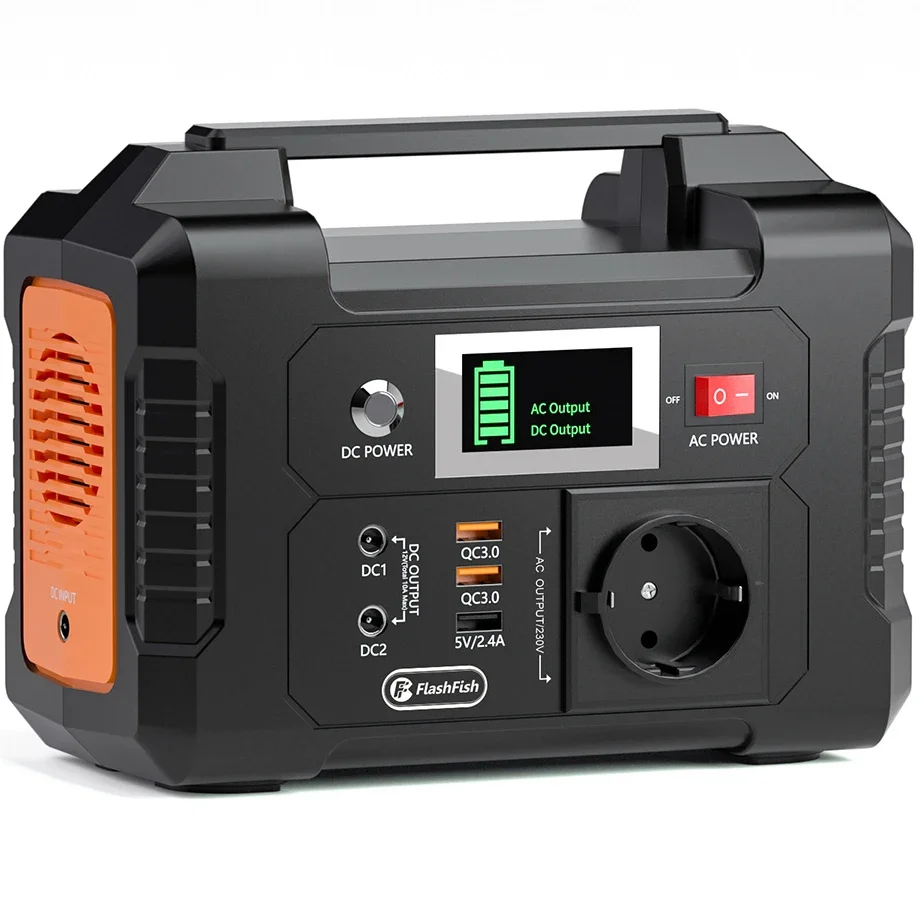 FF Flashfish Tragbares Kraftwerk 200 W 151 Wh Solargenerator 230 V AC DC Batterien liefern Außenbatterie für Solarpanel-Drohnen