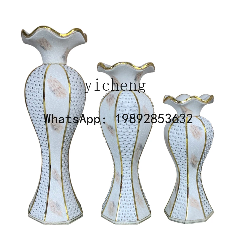 X2  Roman Column Floor Vase Home Hotel Sales Office Decoration Pearl Flower Vase home accessories