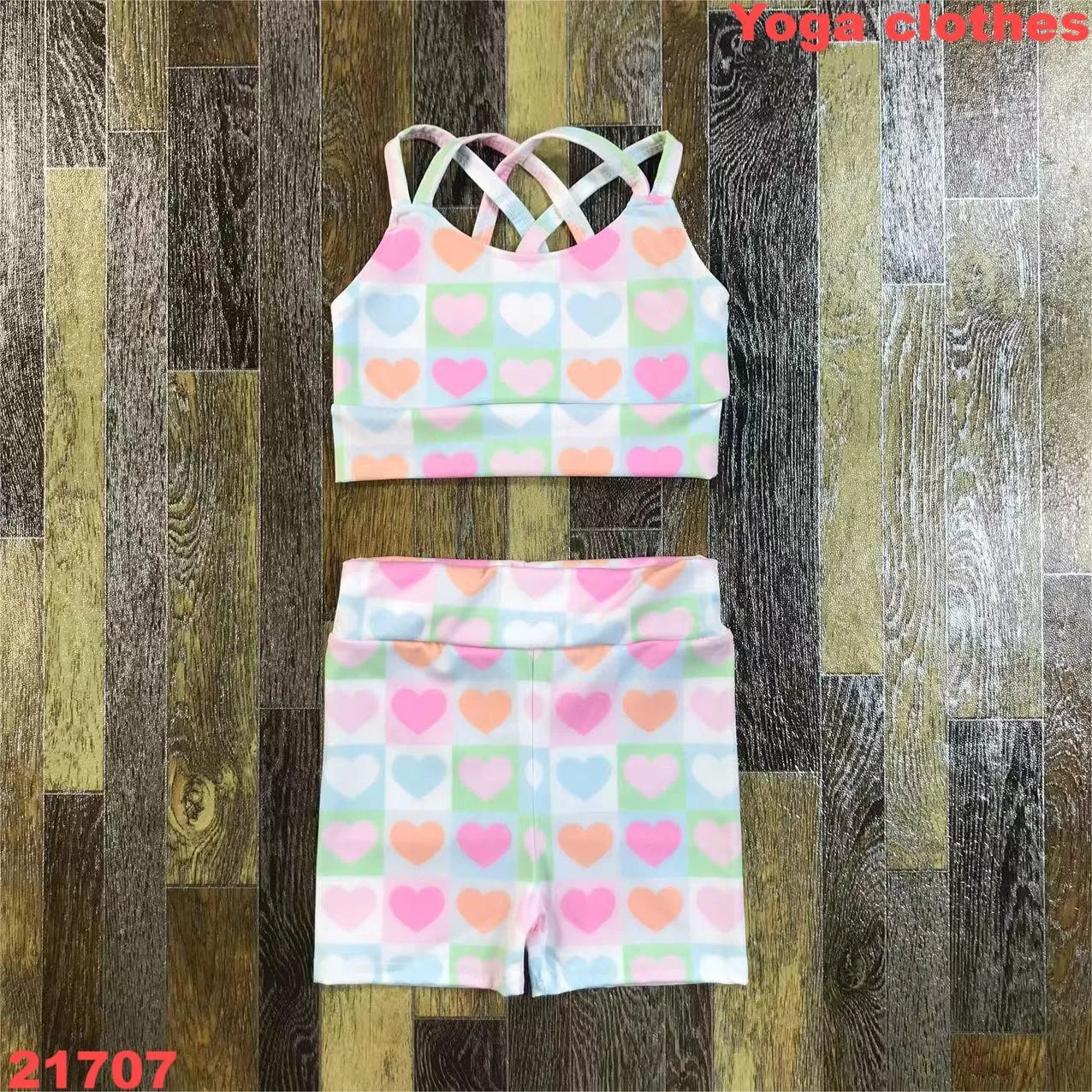 2024 Yoga sets for Girls Boutique clothing hot sale clothes 2 to 8 years children clothes cotton comfortable fitness special