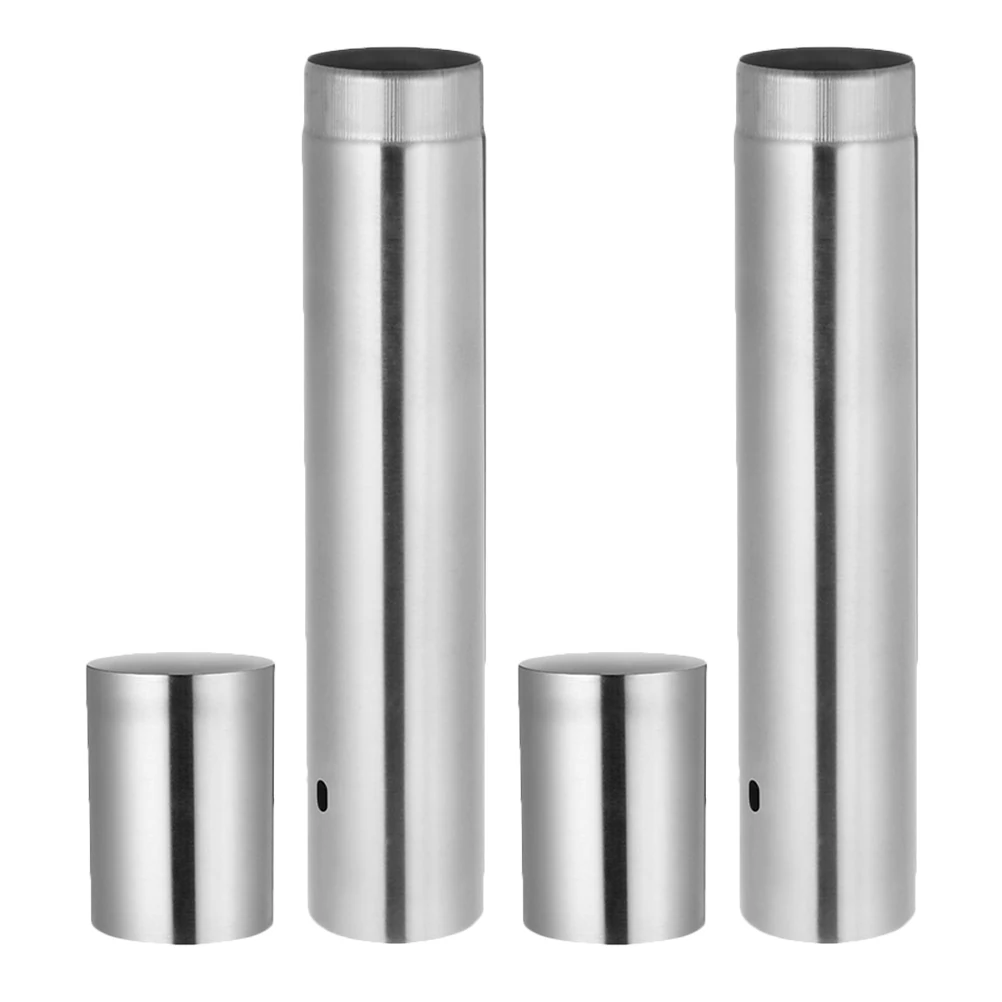 2pcs Stainless Steel Document Tube Holder Cylindrical Certificate Storage Container For Birth Certificate Diploma Portable File
