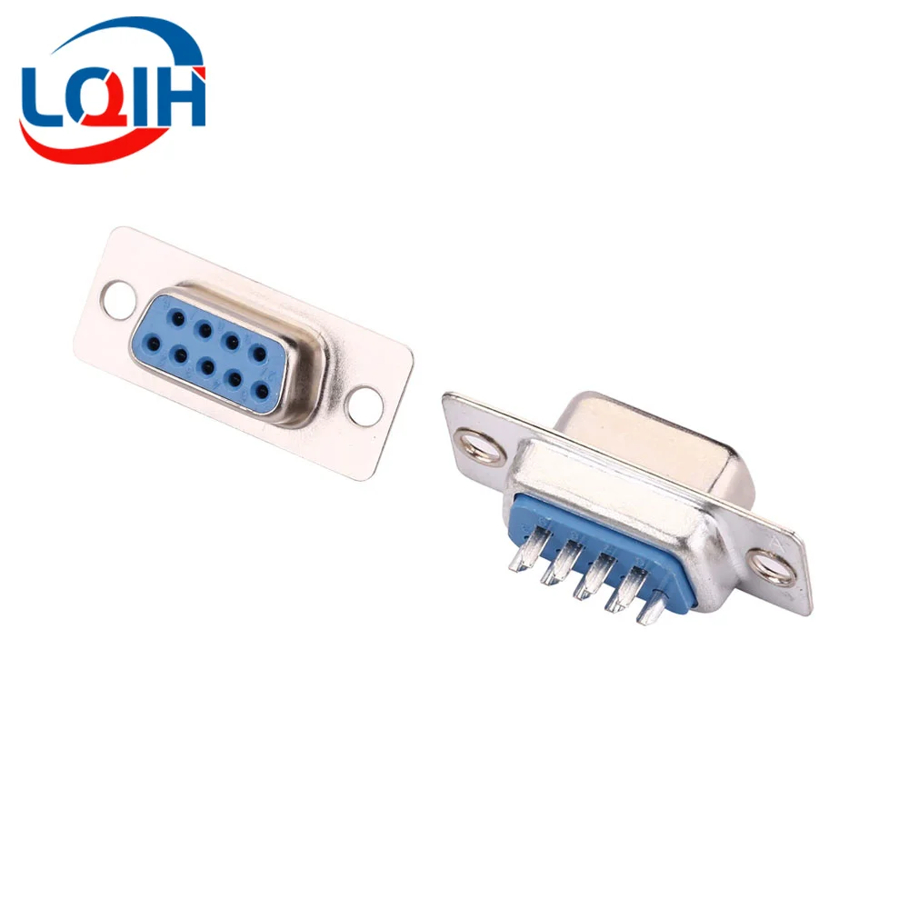 5PCS DB9 DB15 DB25 DB37 Hole/Pin Female/Male Blue Welded Connector RS232 Serial Port Socket DB D-SUB Adapter 9/15/25/37 pin