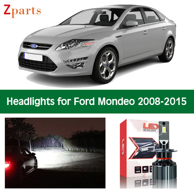 

1 Pair Car LED Headlight For Ford Mondeo 2008 - 2015 Canbus Headlamp Lamp Low High Beam Bulbs Lighting Light Accessories Parts