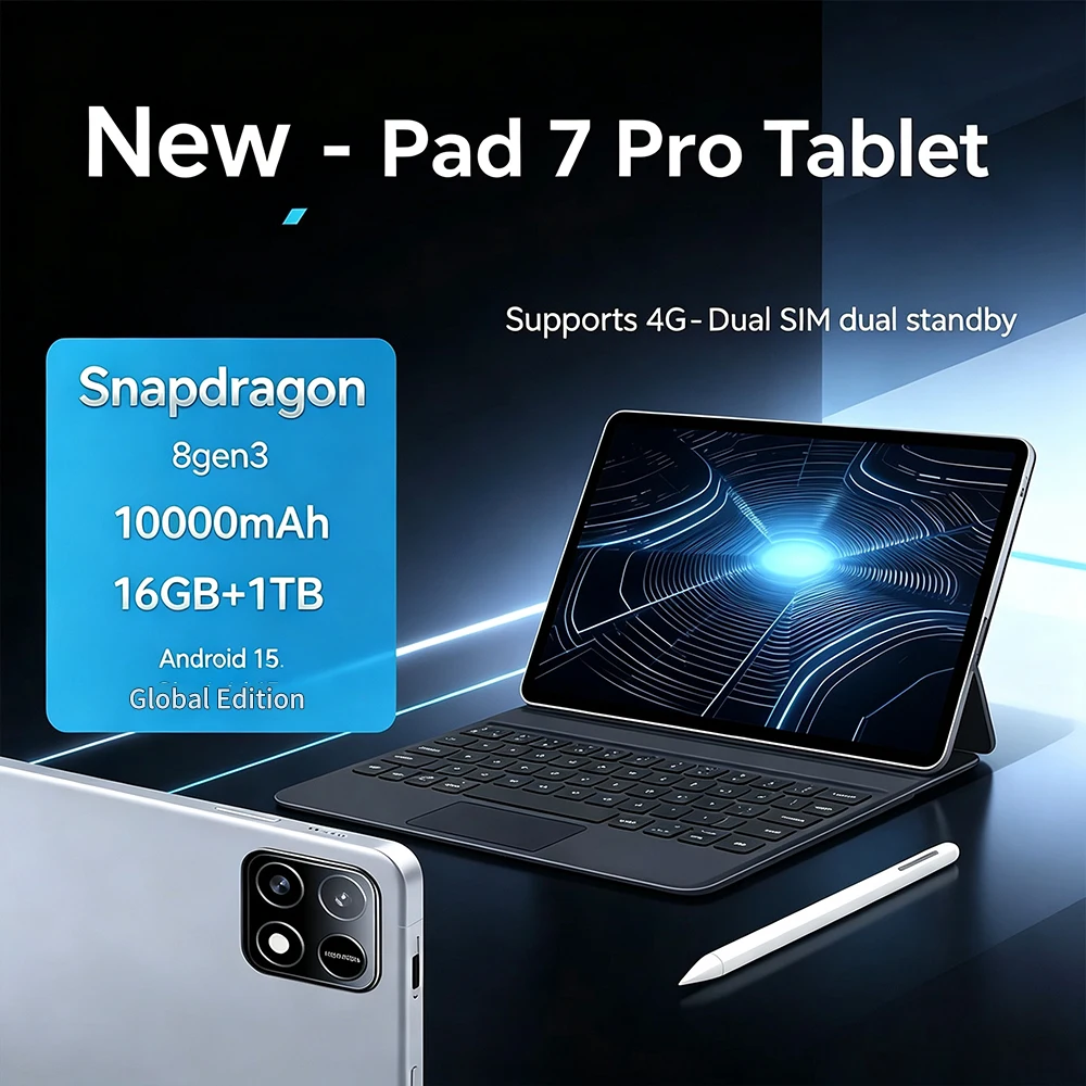 2026 New Tablet HOT Original Global Version Pad 7S Pro PC Snapdragon 10.1inch HD Screen 10000mAh 5G Dual Card WiFi