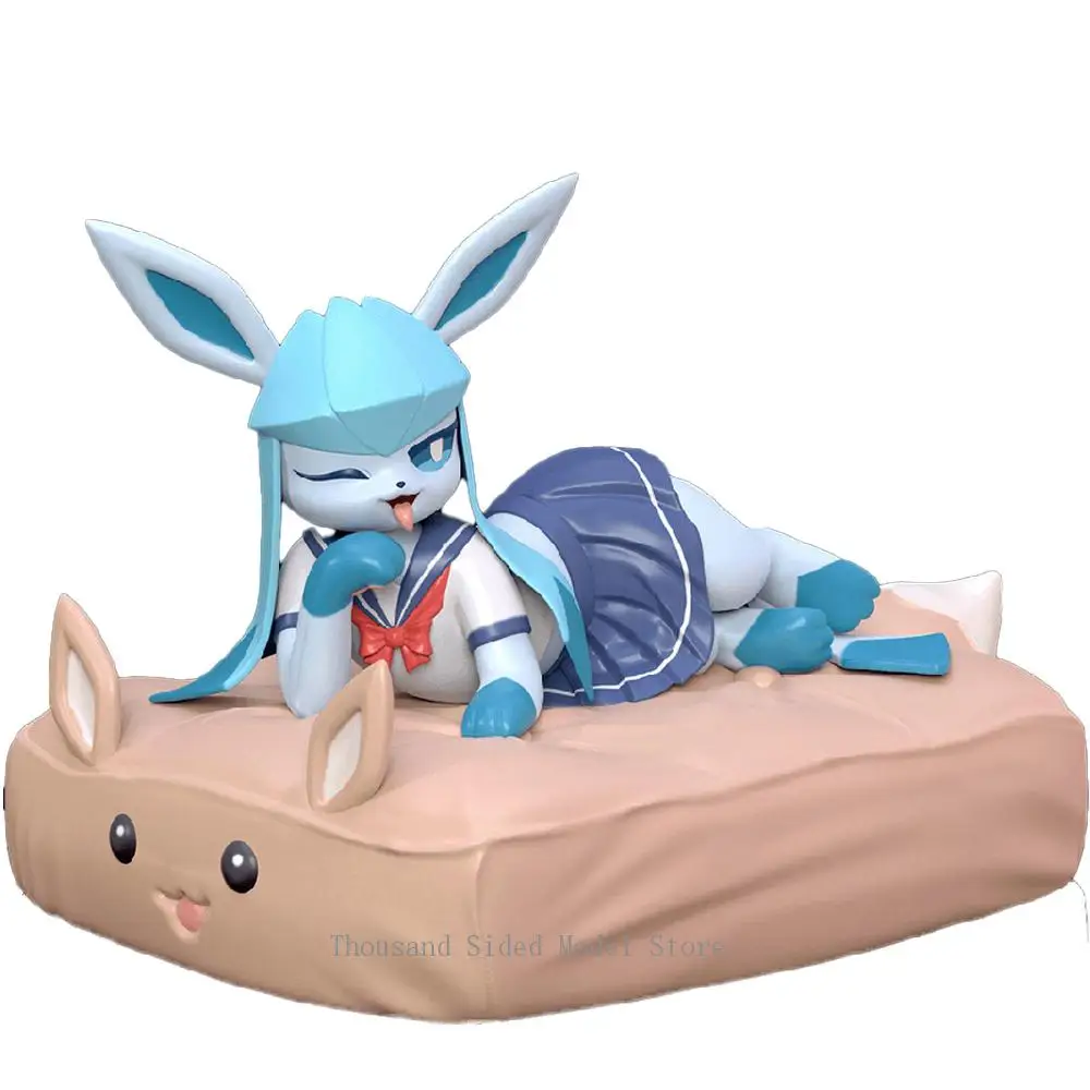 

IN Stock Kawaii Pokemon Glaceon 1/20 Scale Gk Model Toys Givrali Homemade Handmade Figurines Pvc Material Anime Desktop Ornament