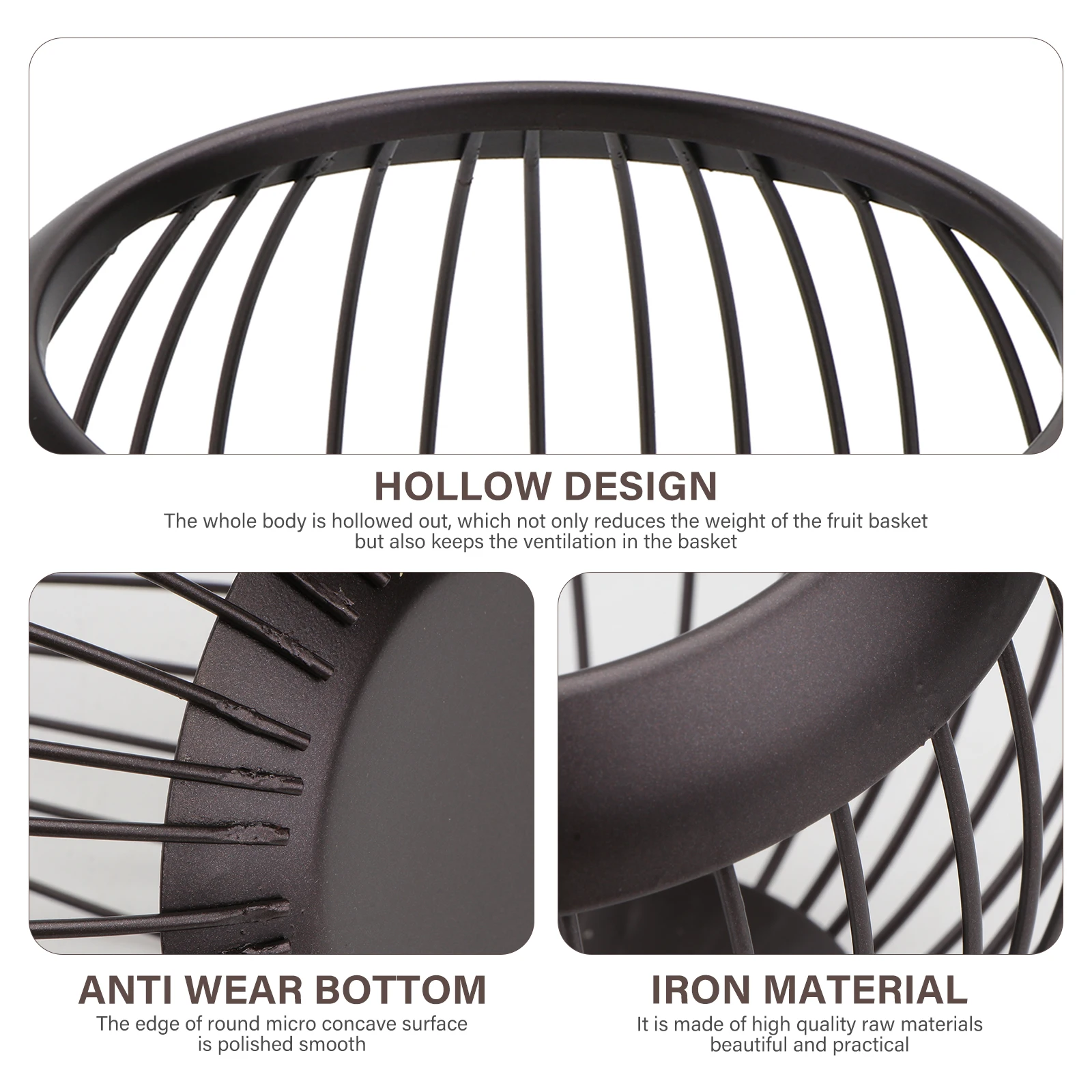 

1pc Iron Art Storage Basket Large Capacity Wire Fruit Vegetable Kitchen Living Room Organizer Multi Purpose Retro Decor