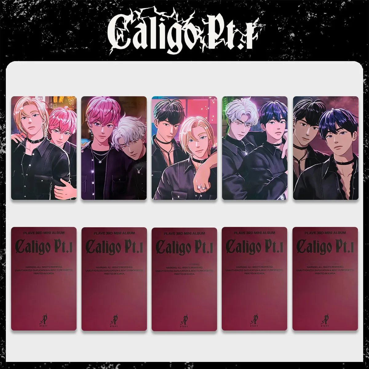 5Pcs/Set KPOP PLAVE Caligo Pt.1 Album Photocards EUNHO YEJUN BAMBY