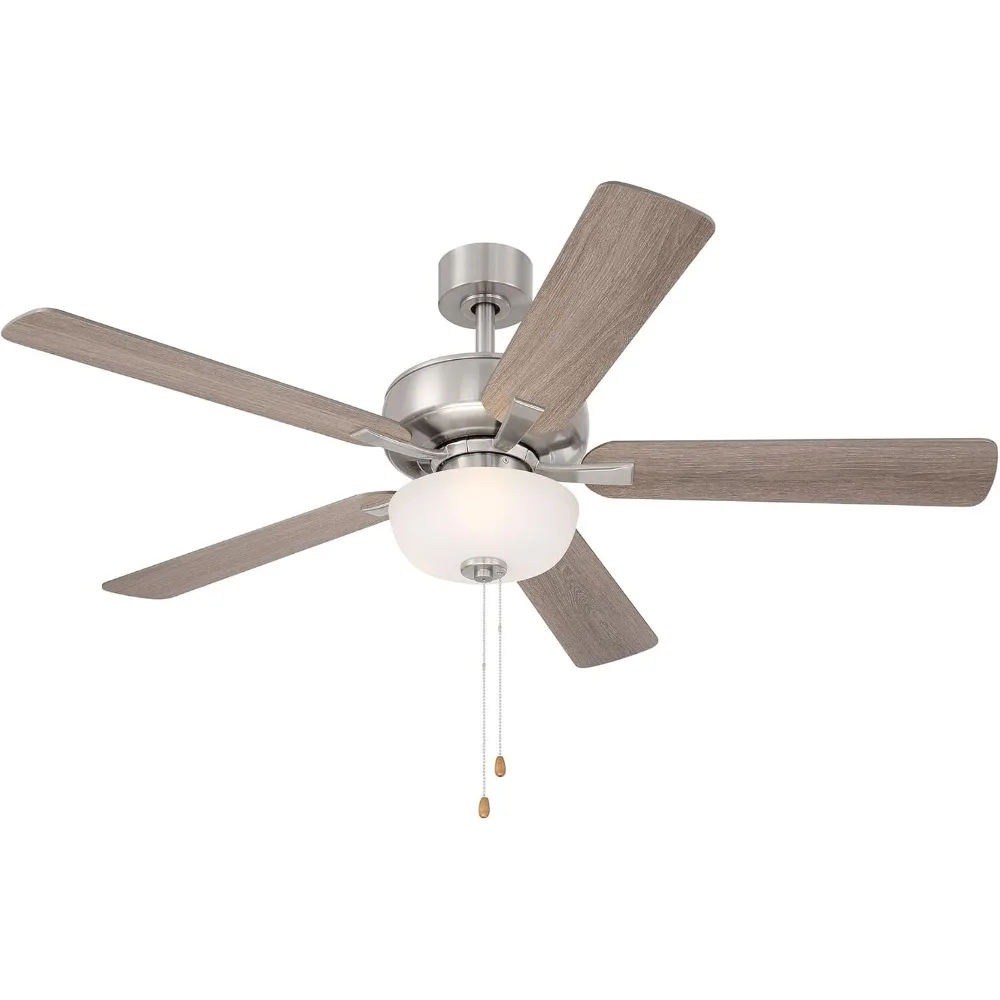 

Gallant 52 inch Indoor/Covered Outdoor Brushed Nickel Standard Mount Ceiling Fan with Light Kit and Pull Chain Control, FP-GLT5
